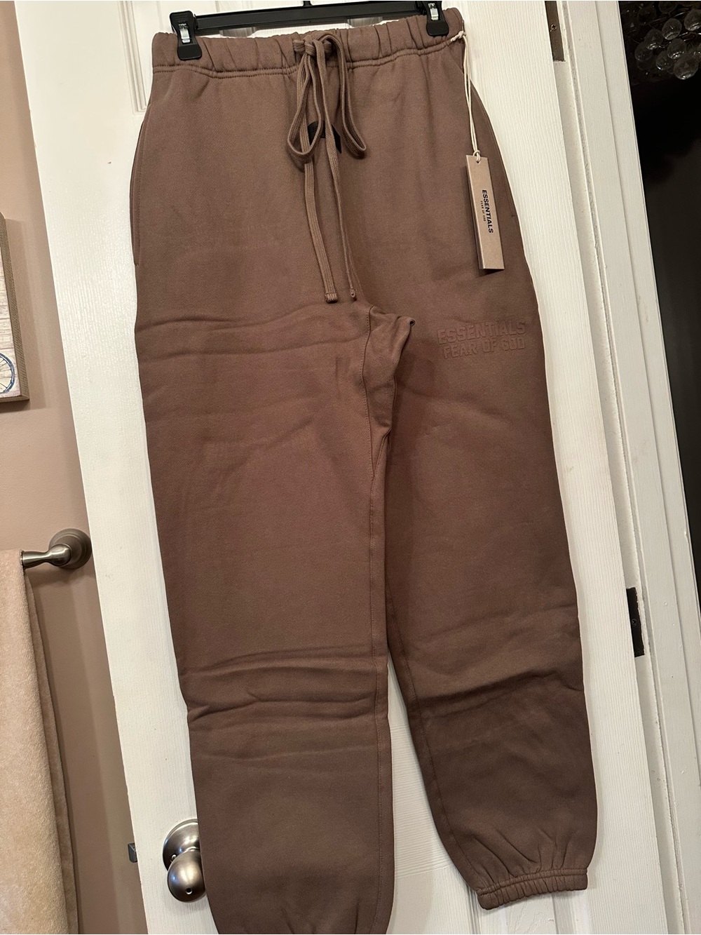 ESSENTIALS Men’s Brown wood Drawstring Sweatpants